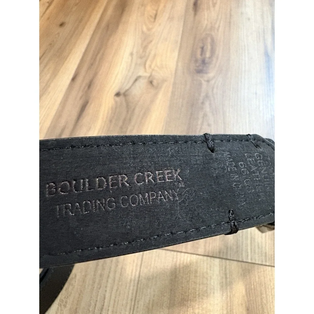 Boulder Creek Trading Co Leather Belt Black 66/68 Big Tall Men's XL